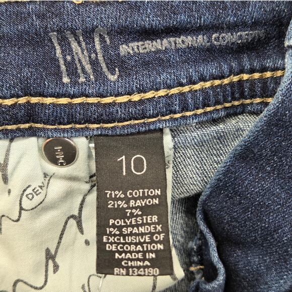 INC International Concepts Regular Fit Dark Wash Skinny Jeans Stretch Size 10 - Picture 9 of 10